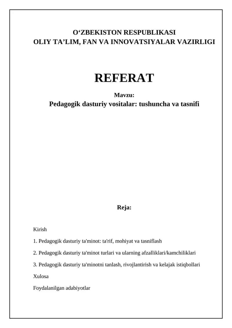 Pedagogik dasturiy ta'minot 1