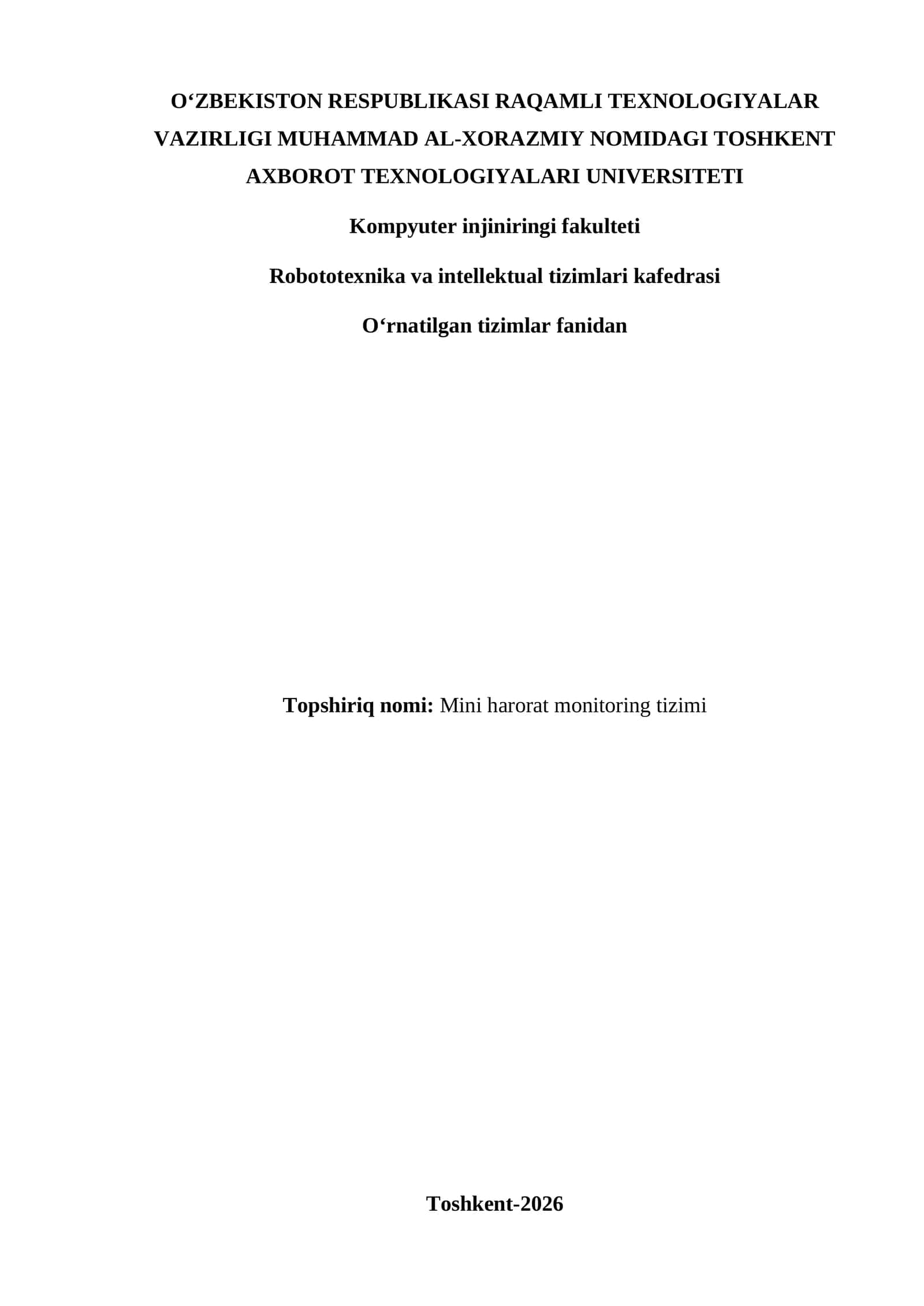 Mini harorat monitoring tizimi 1