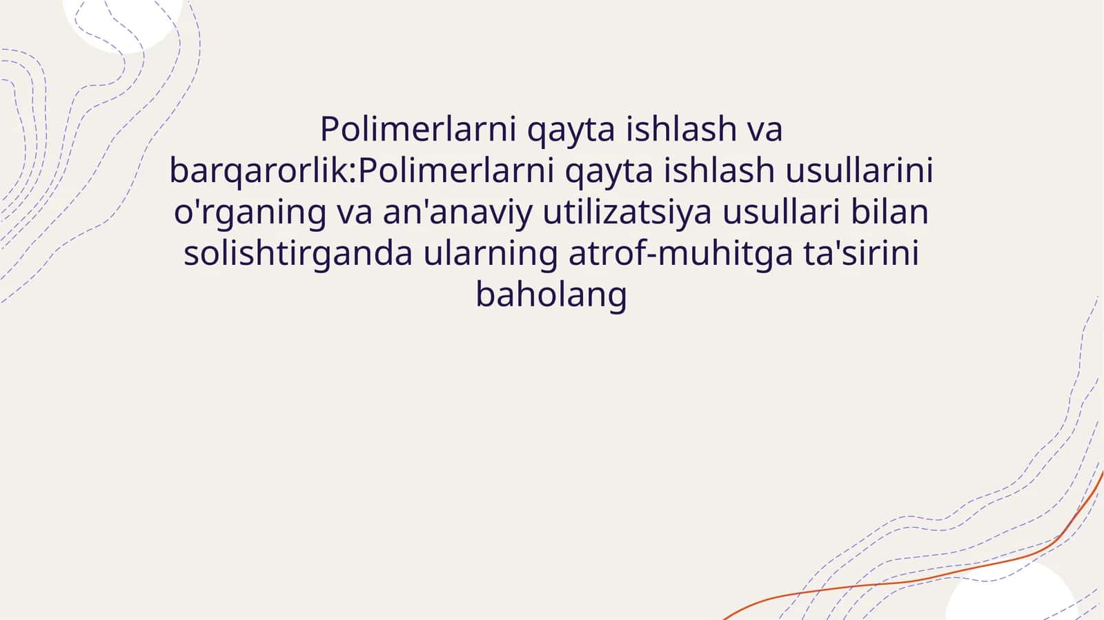 Polimerlarni qayta ishlash va barqarorlik 1