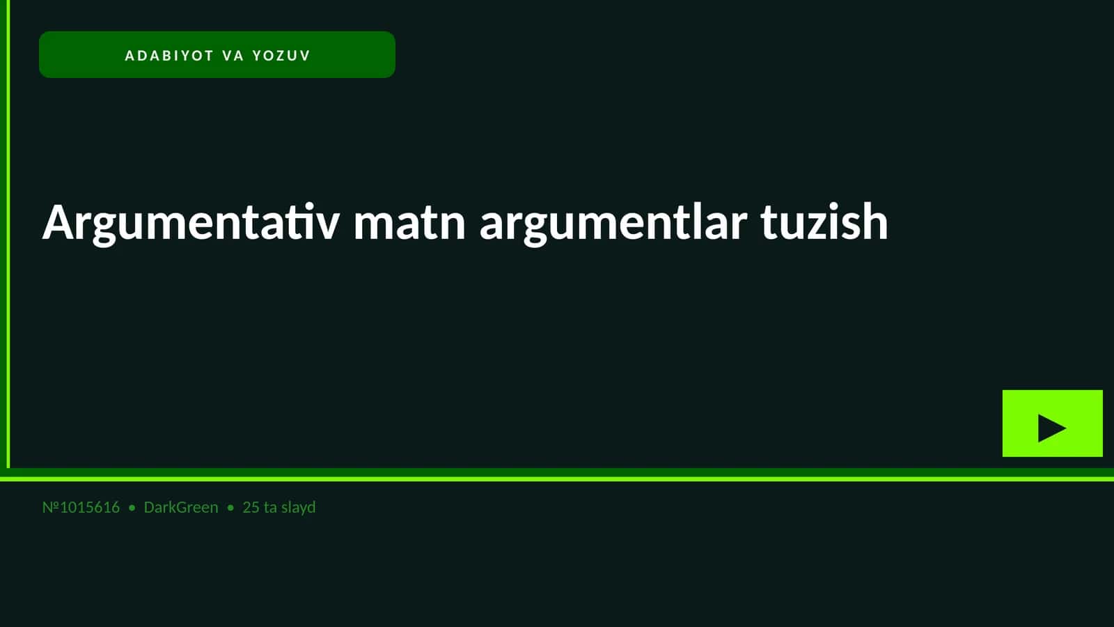 Argumentativ matn argumentlar tuzish 1