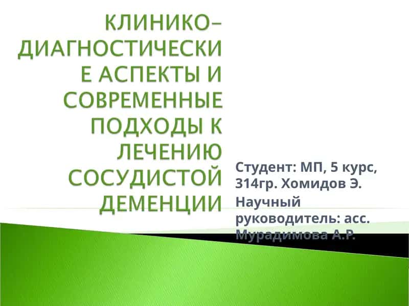 Сосудистая деменция 1
