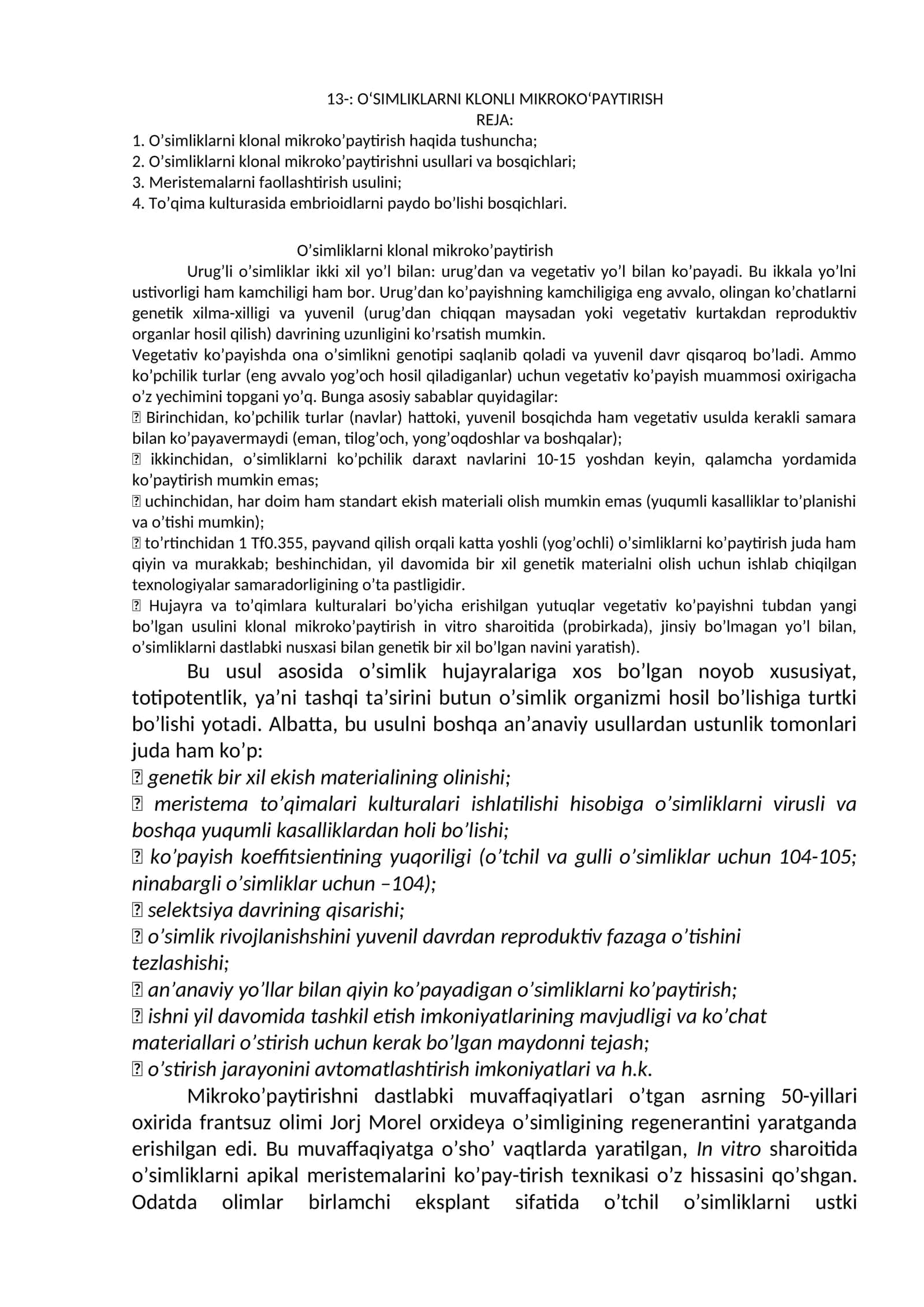 O‘simliklarni klonli mikroko‘paytirish 1