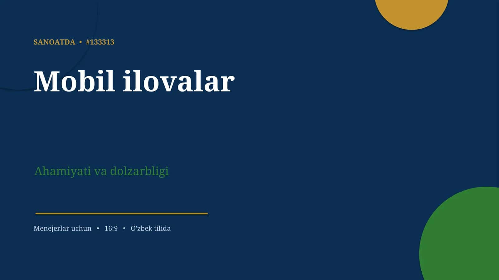 Mobil ilovalar 1