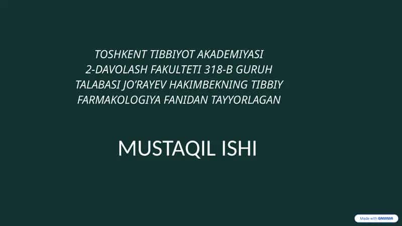 Jigar Faoliyatiga Ta'sir Etuvchi Vositalar va Gepatoprotektorlar 1
