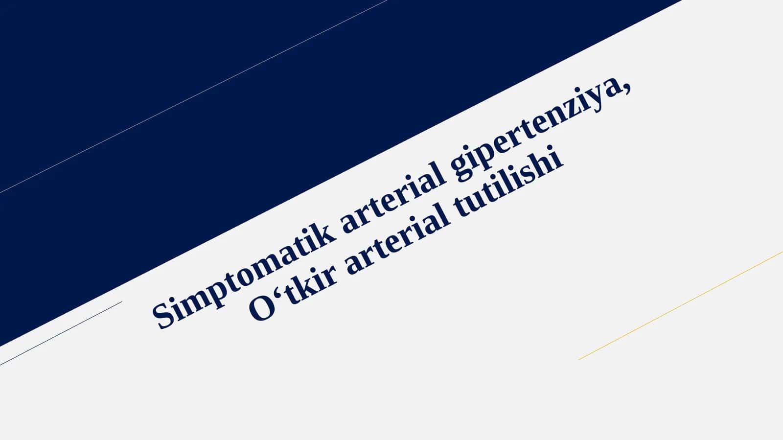 O‘tkir arterial tutilishi 1