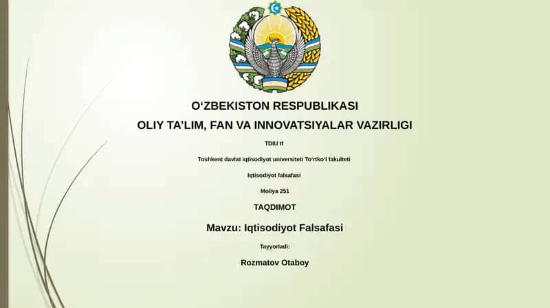 Iqtisodiyot Falsafasi 1