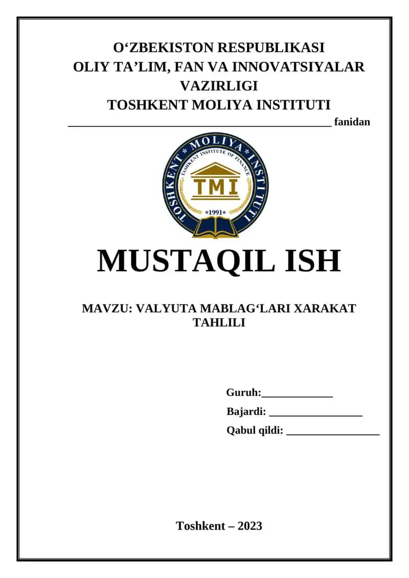 Valyuta Mablagʻlari Xarakat Tahlili 1