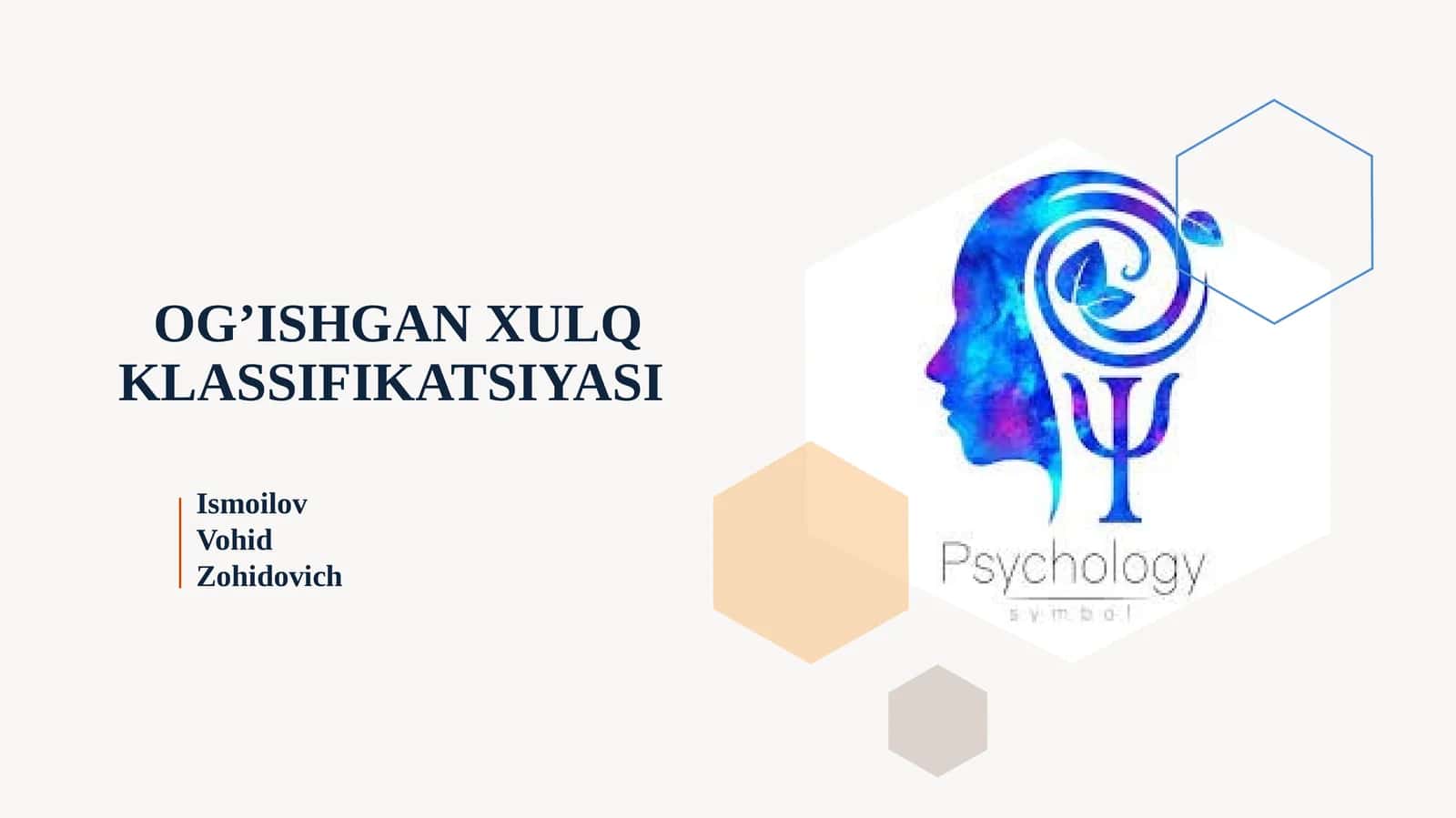 OG’ISHGAN XULQ KLASSIFIKATSIYASI 1