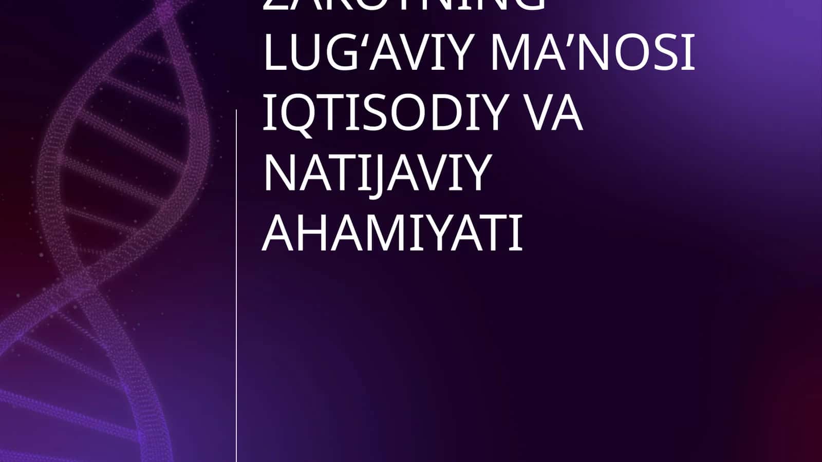 ZAKOT TUSHUNCHASI ZAKOTNING LUGʻAVIY MAʼNOSI IQTISODIY VA NATIJAVIY AHAMIYATI 1