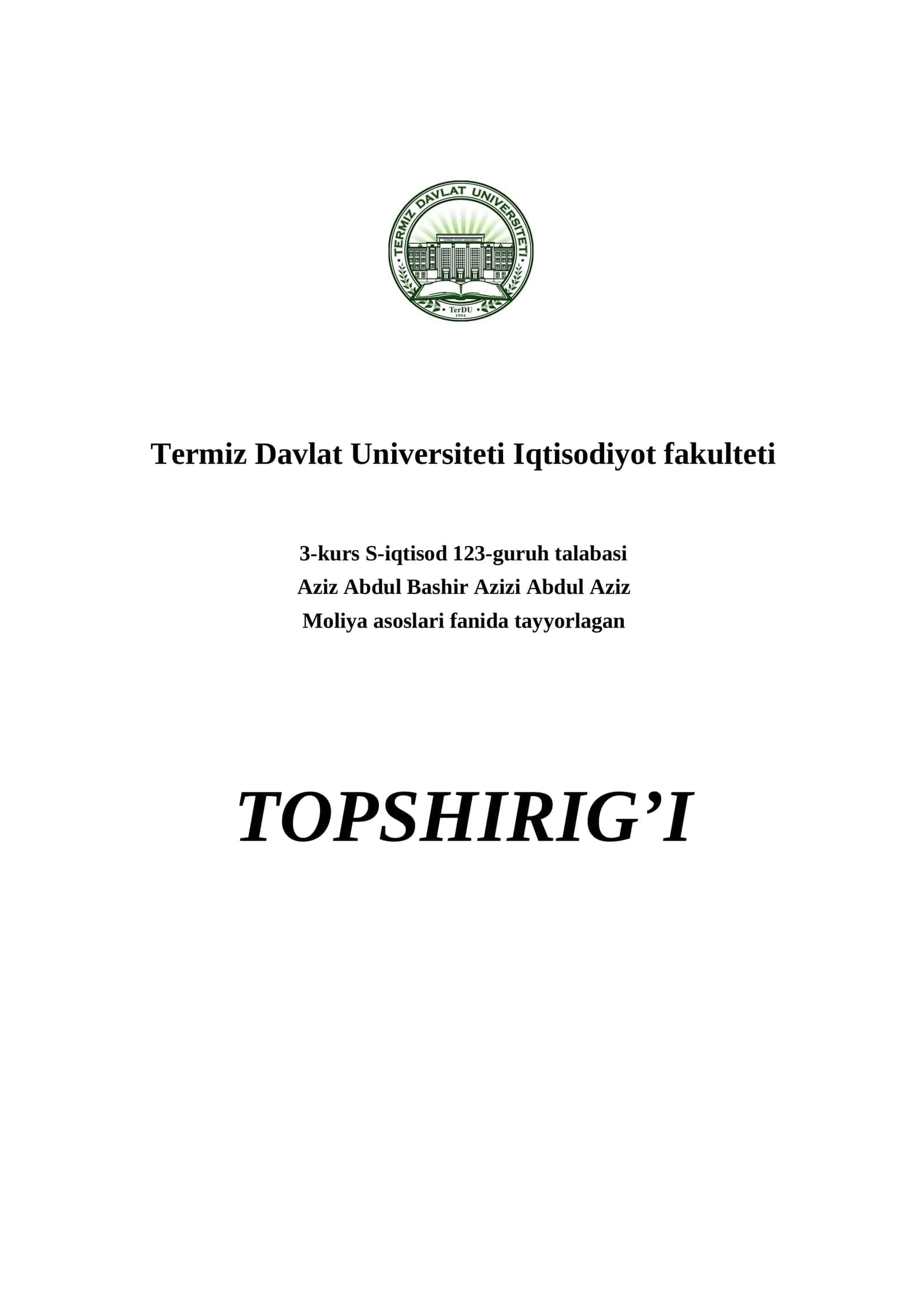 Moliyaviy tizim 1
