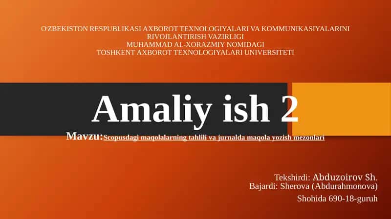 Scopus dagi maqolalar tahlili va jurnaldagi maqolalar yozish mezonlari 1