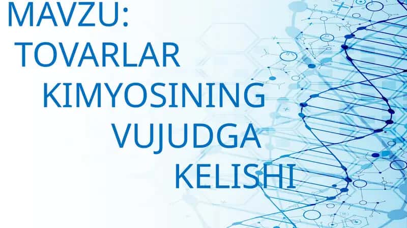 Tovarlar kimyosi 1