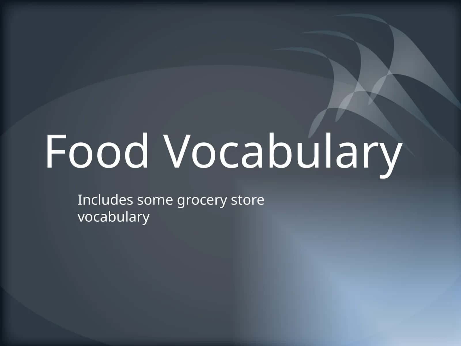 Food Vocabulary 1