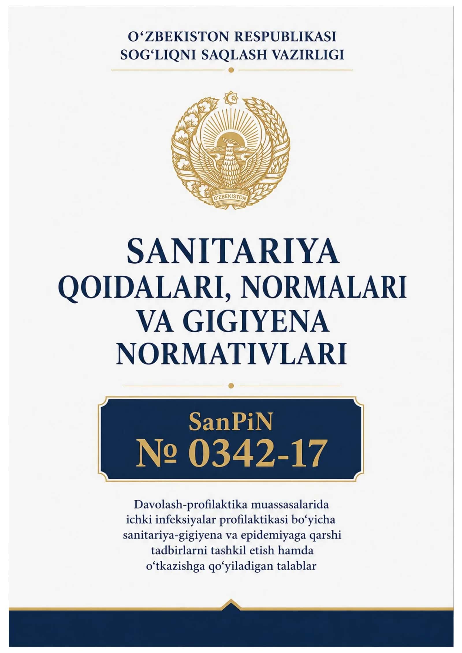 SANPIN 034217. SHIFOXONA ICHI INFEKSIYALARI PROFILAKTIKASI LOTIN TILIDA 1