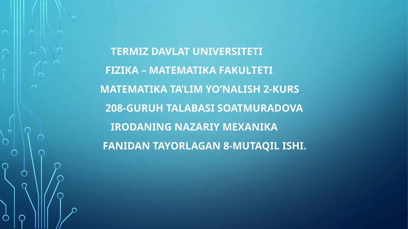 Planetalar harakati. Butun olam tortishish qonuni. Chegaralangan ikki jism masalasi 1