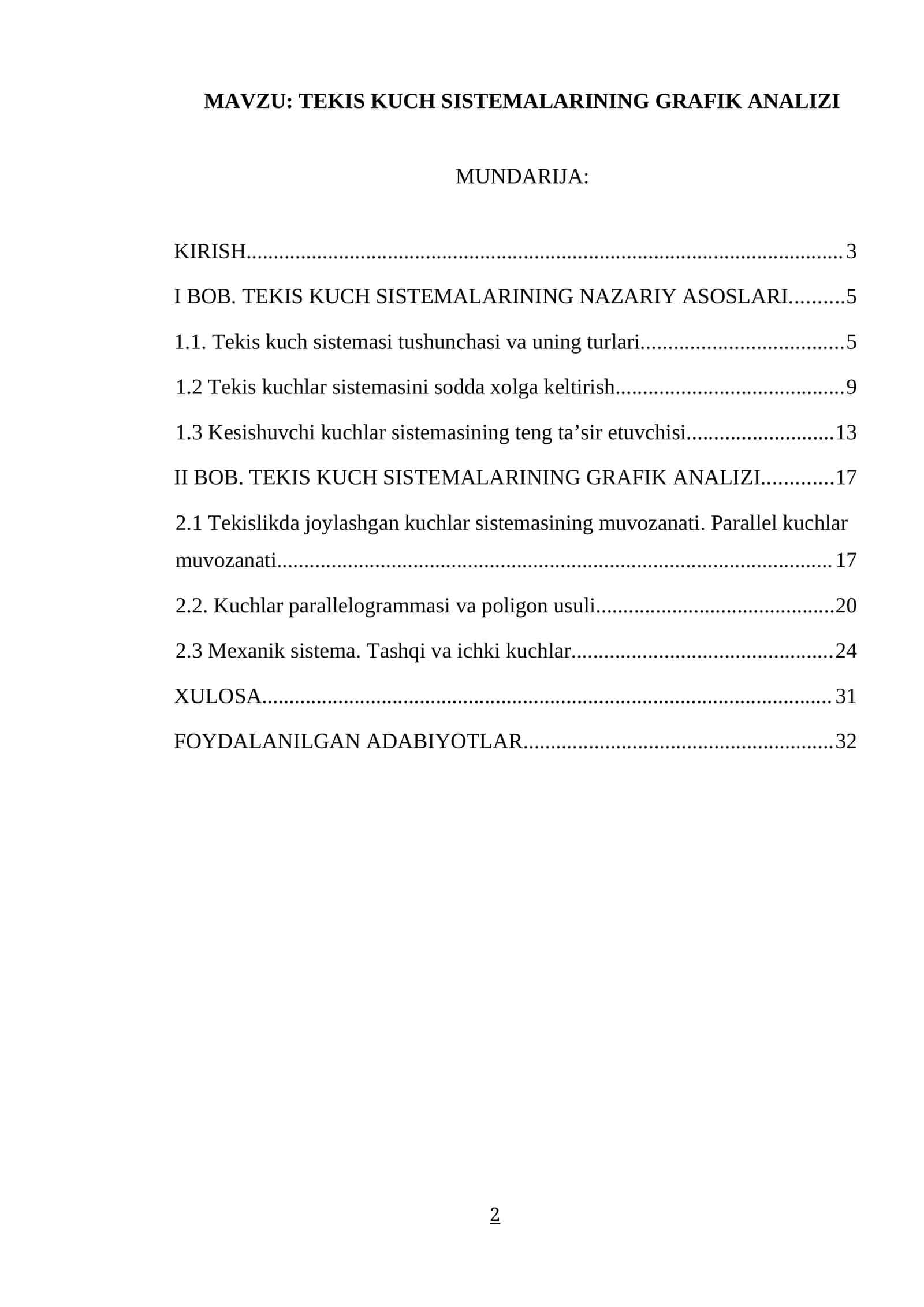 TEKIS KUCH SISTEMALARINING GRAFIK ANALIZI 1