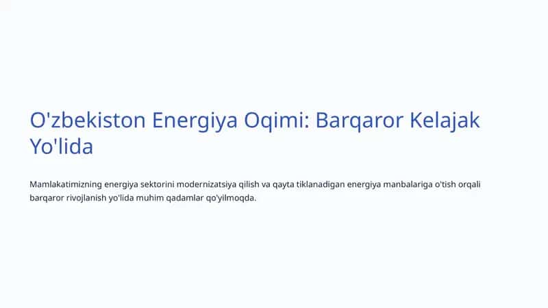 Energiya Oqimi 1