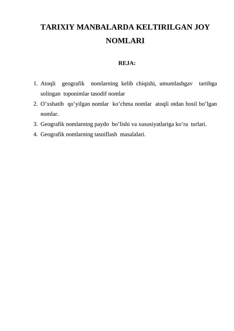 Geografik nomlar 1