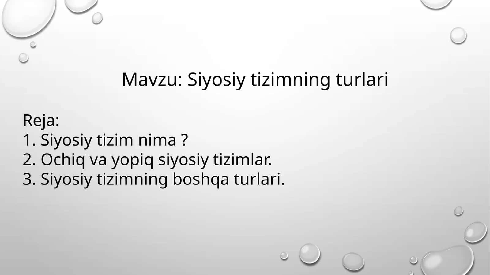 Siyosiy tizimning turlari 1