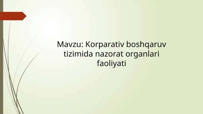 Korporativ Boshqaruv Tizimida Nazorat Organlari Faoliyati 1