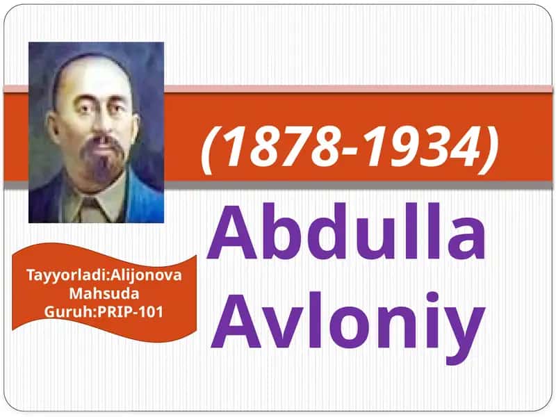 Abdulla Avloniyning hayoti 1