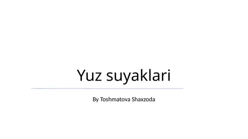 Yuz suyaklari 1