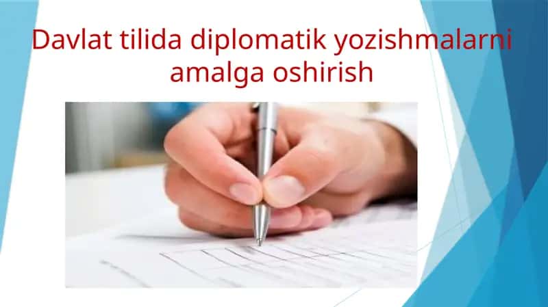 Diplomatik yozishmalar ma'ruzasi 1