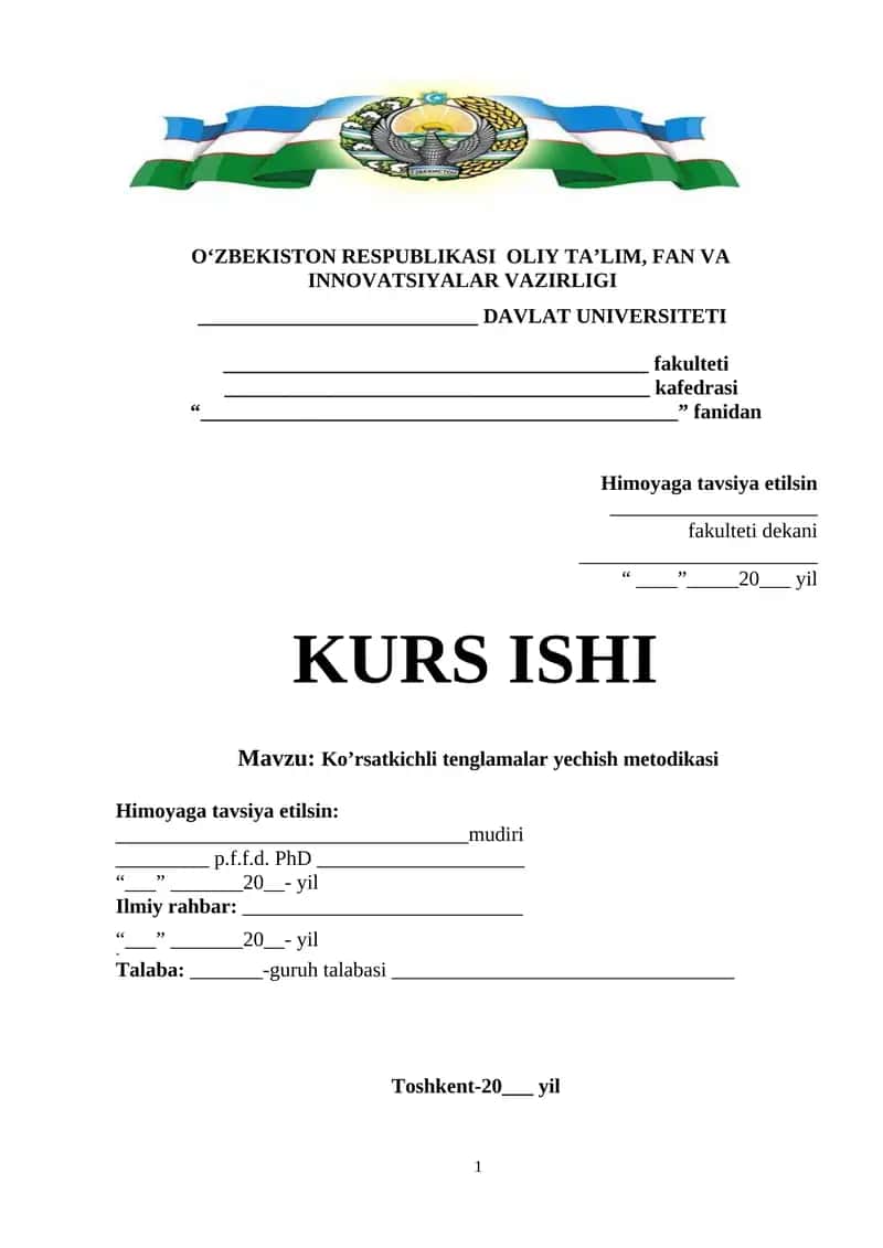 Ko’rsatkichli tenglamalar yechish metodikasi 1