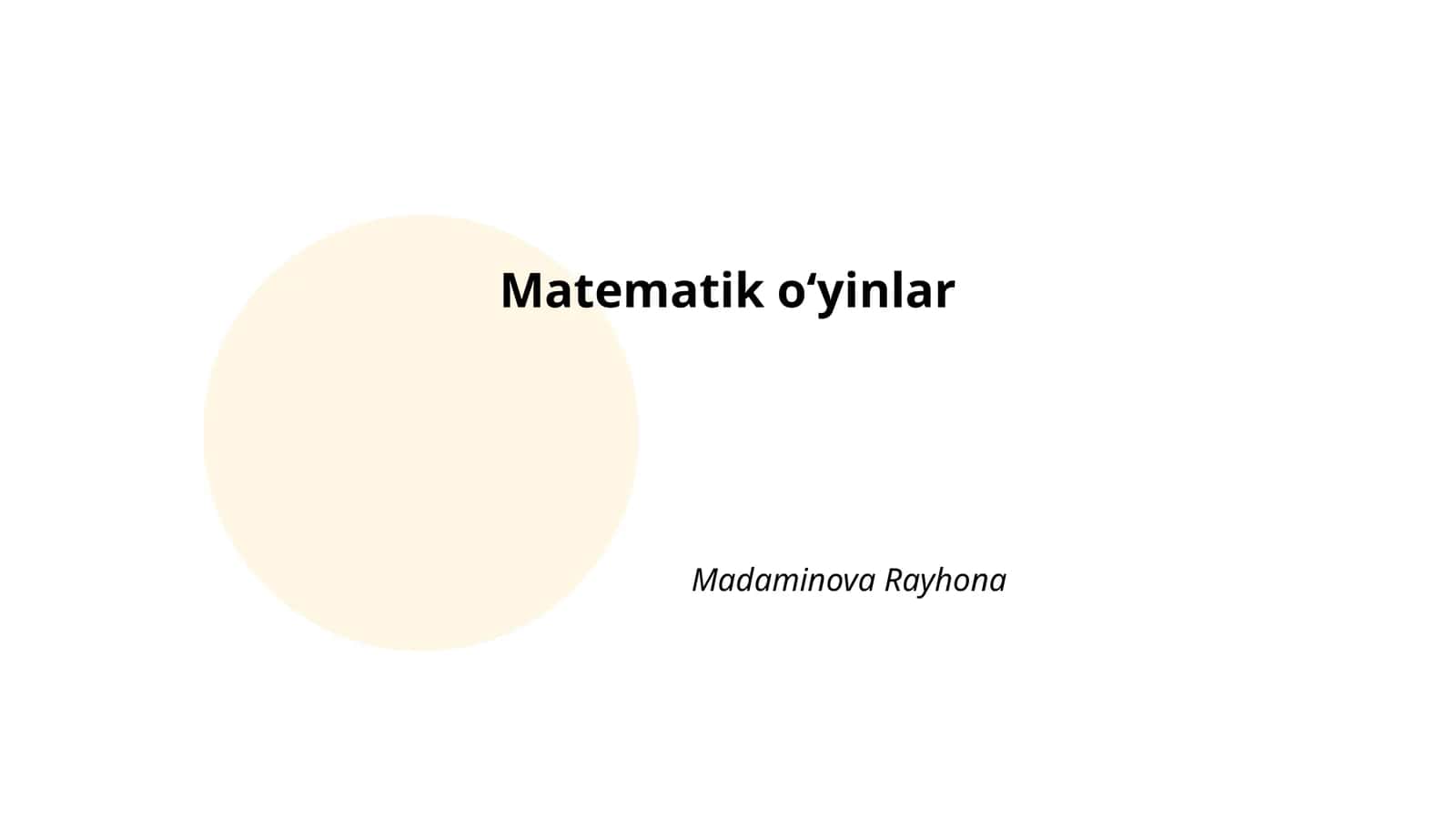 Matematik muammo hal qilish o‘yinlari 1