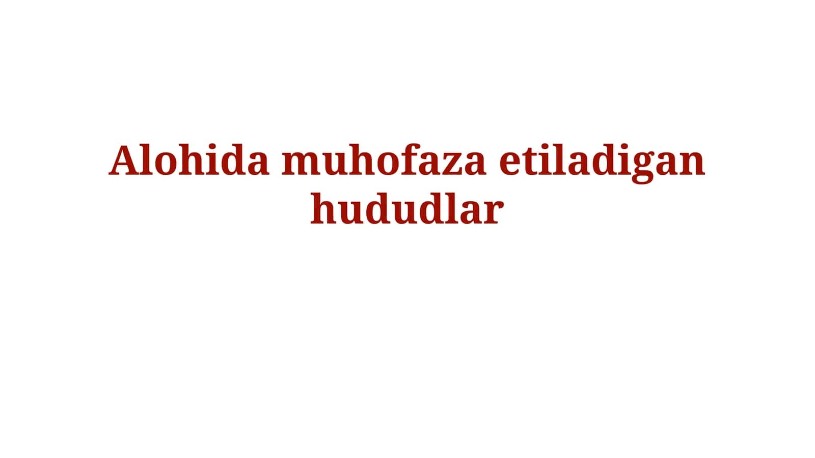 Maxsus muhofaza qilinadigan hududlar 1