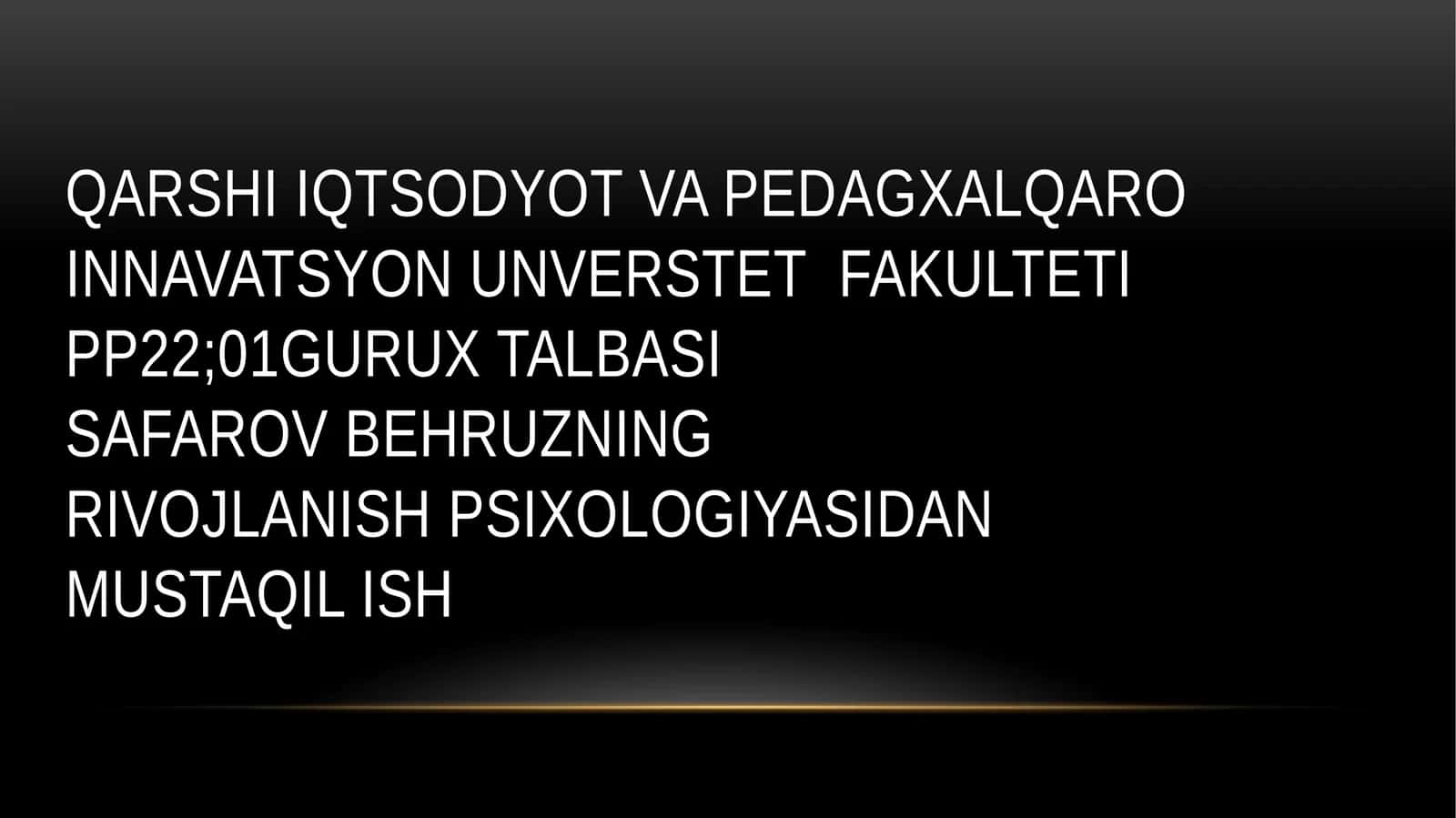 Psixologik maktablarda rivojlanish nazariyalari 1