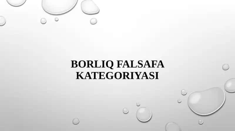 Borliq Falsafa Kategoriyasi 1