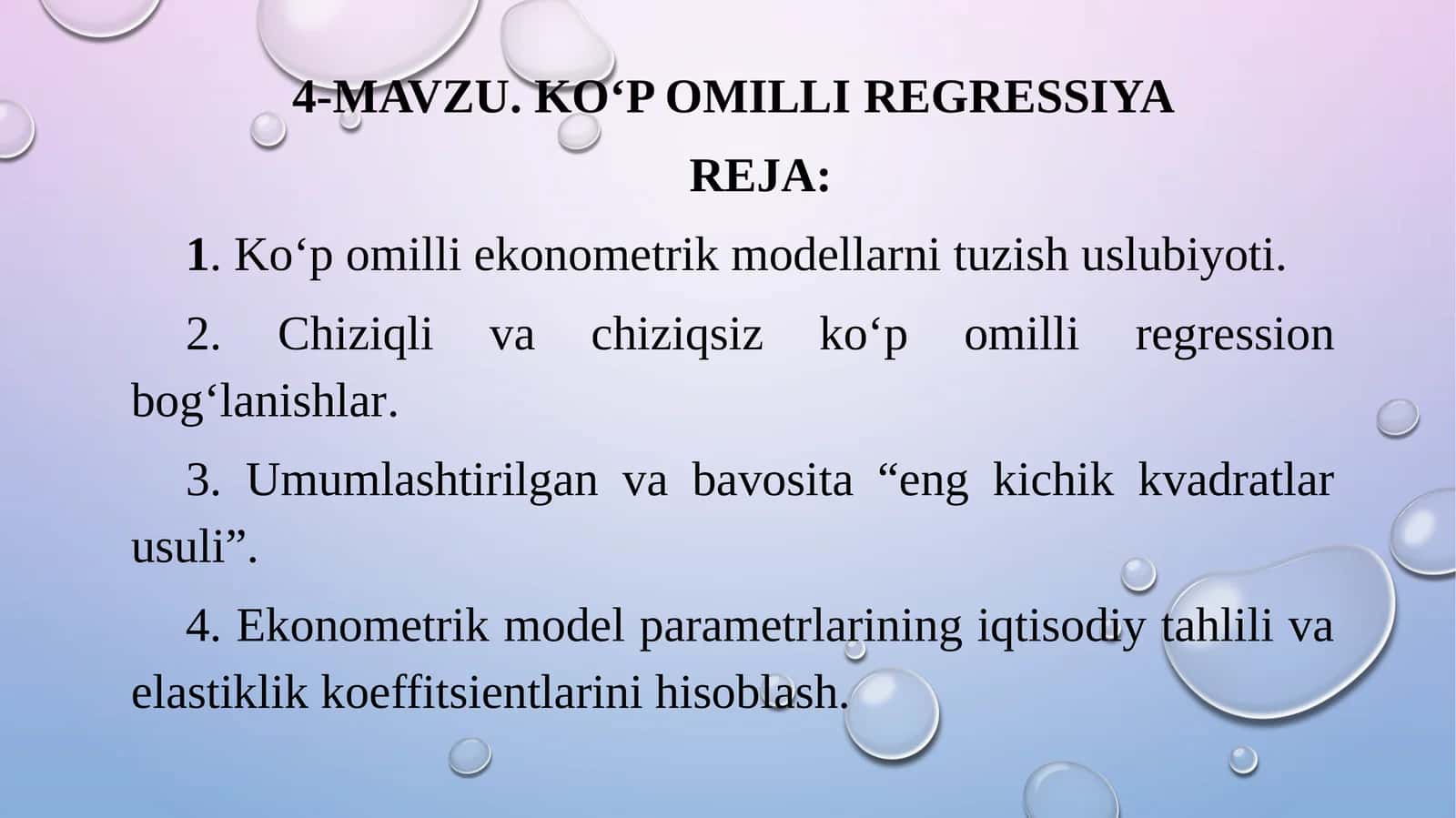 KO‘P OMILLI REGRESSIYA 1