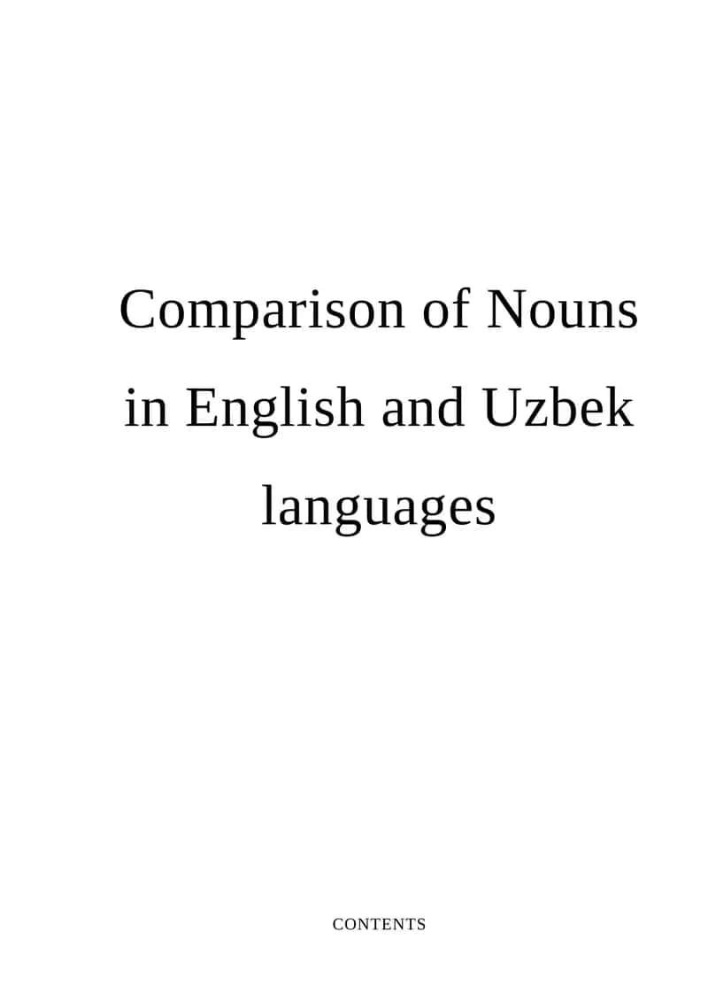 Comparison of Nouns in English and Uzbek languages 1