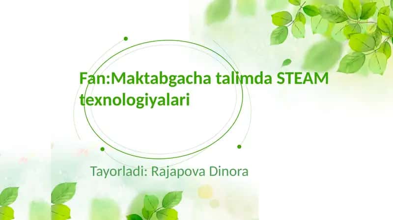 "Oʻzbekistonda STEAM taʼlimining rivojlanishi" 1