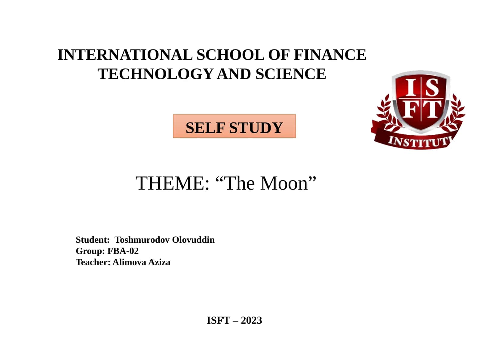 ISFT – 2023 1
