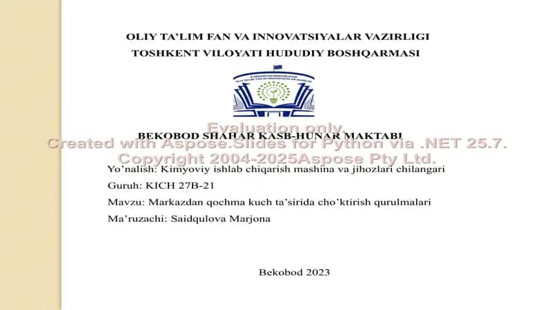 Kimyoviy ishlab chiqarish mashina va jihozlari chilangari 1
