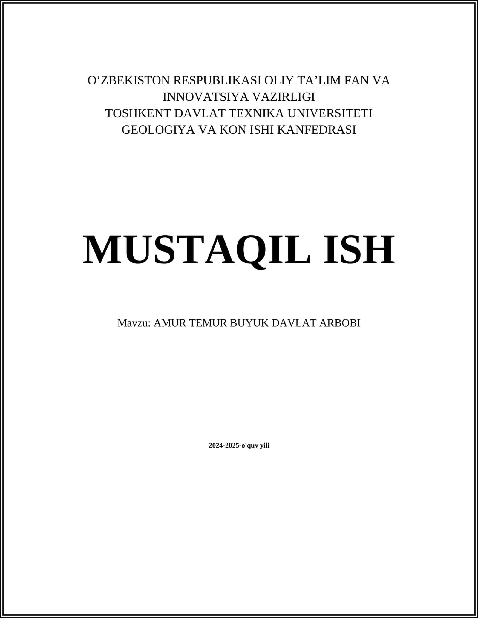 AMUR TEMUR BUYUK DAVLAT ARBOBI 1