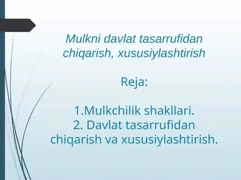 Mulkchilik shakllari