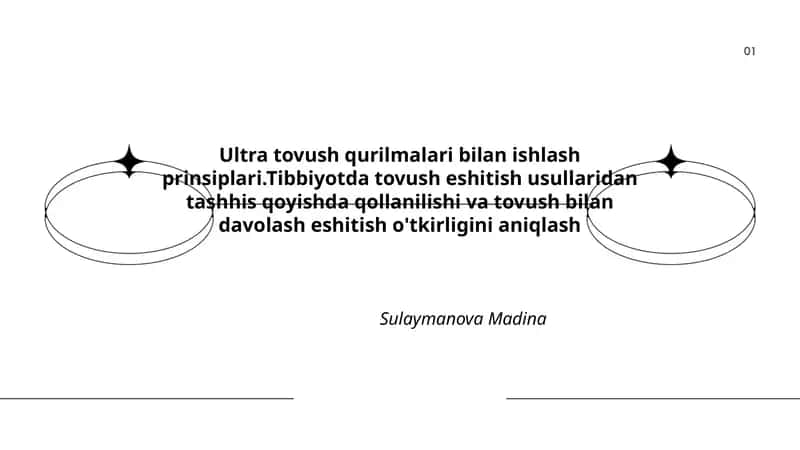Ultra tovush qurilmalari bilan ishlash prinsiplari 1