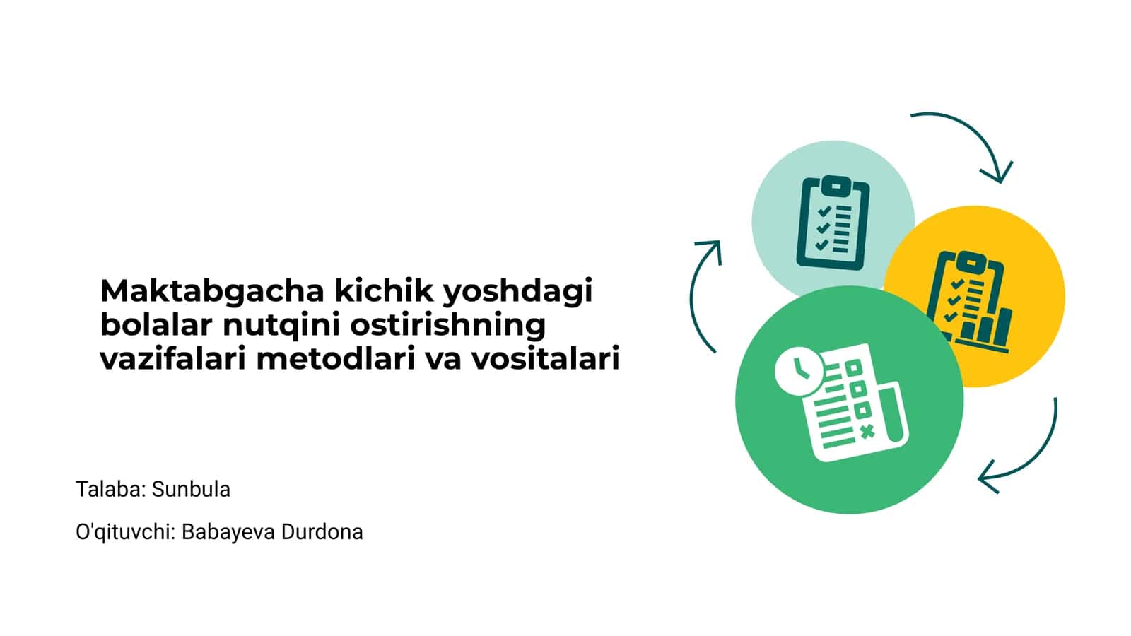 Maktabgacha kichik yoshdagi bolalar nutqini ostirishning vazifalari metodlari va vositalari 1