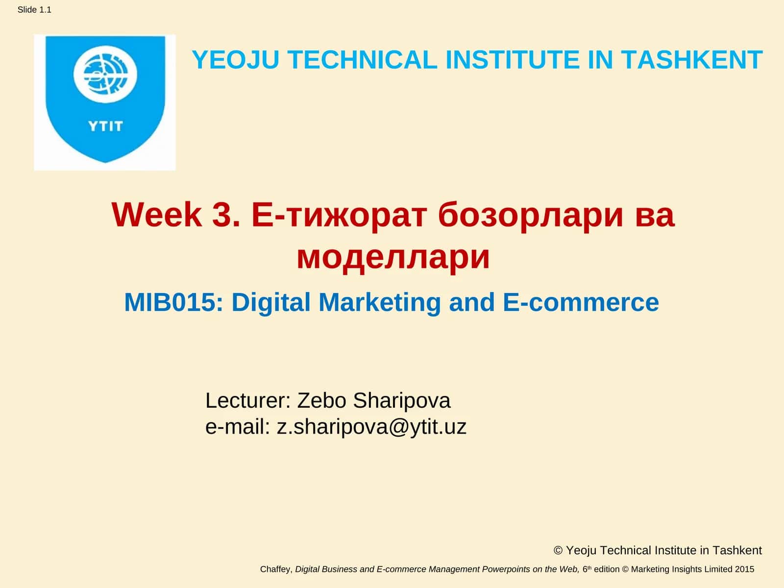 E-тижорат бозорлари ва моделлари 1