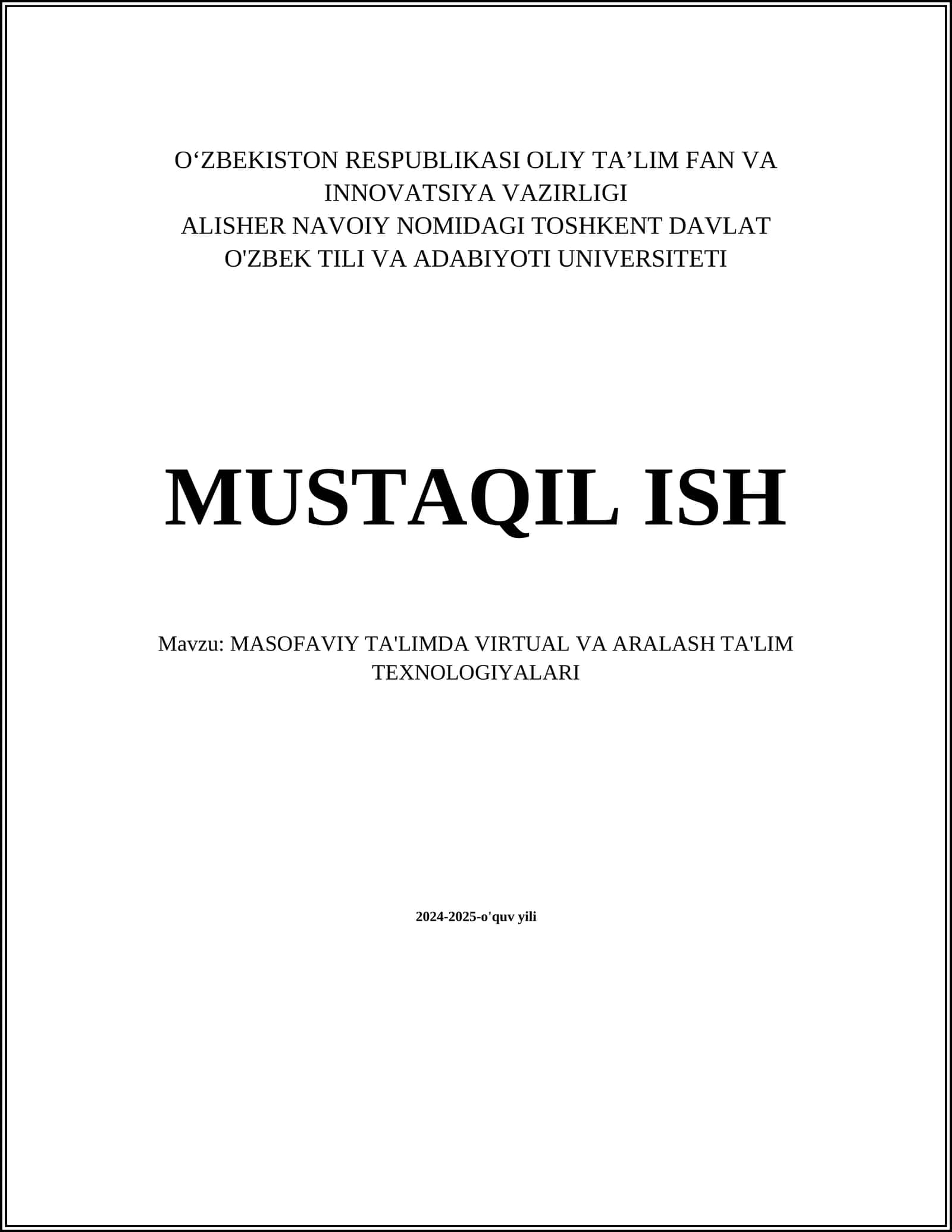 MASOFAVIY TA'LIMDA VIRTUAL VA ARALASH TA'LIM TEXNOLOGIYALARI 1
