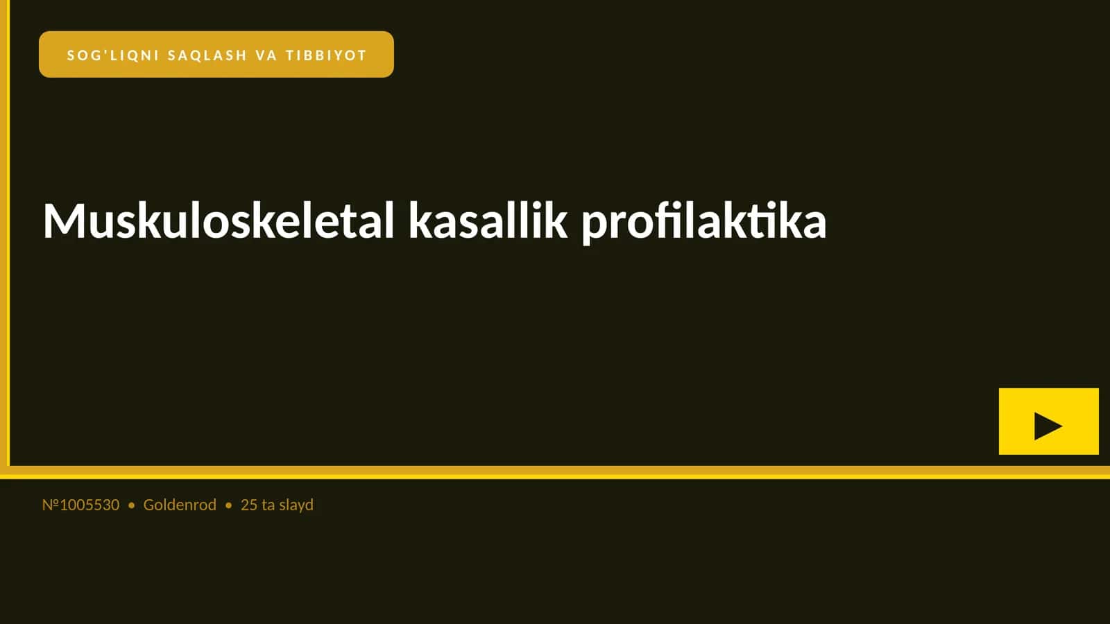SOG'LIQNI SAQLASH VA TIBBIYOT 1