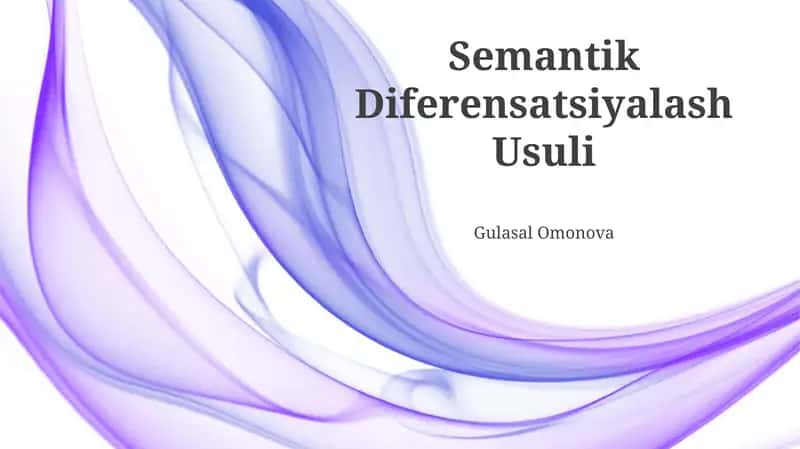 Semantik Diferensatsiyalash Usuli 1