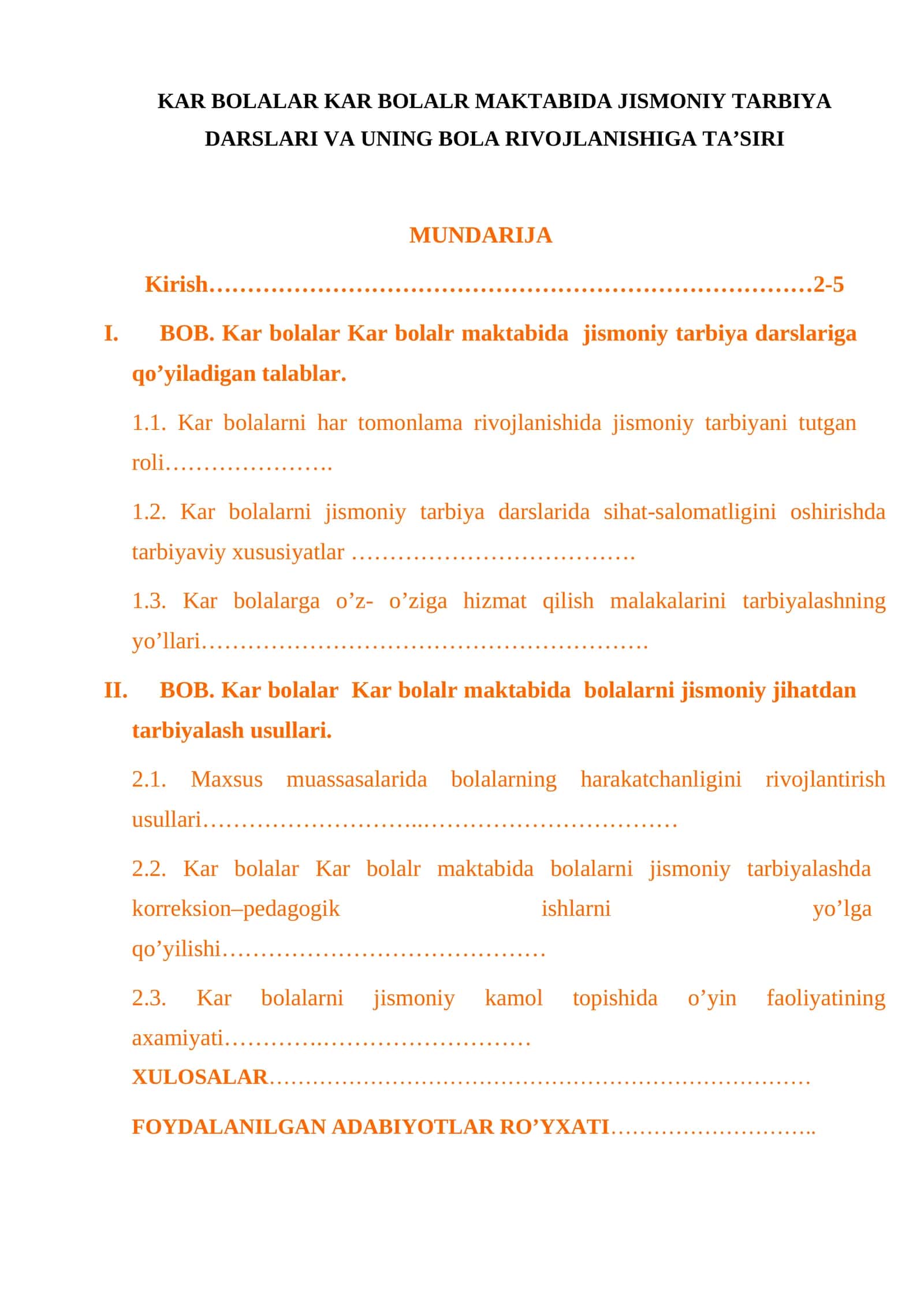Kar Bolalar Kar Bolalr Maktabida Jismoniy Tarbiya Darslari 1