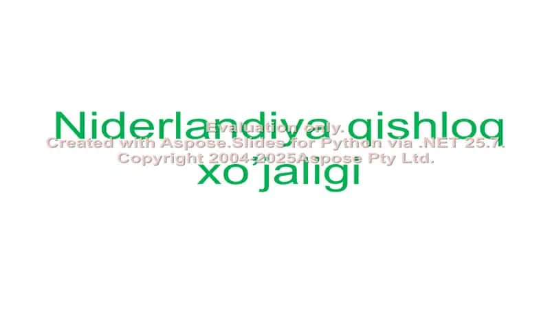 Niderlandiya qishloq xo’jaligi 1