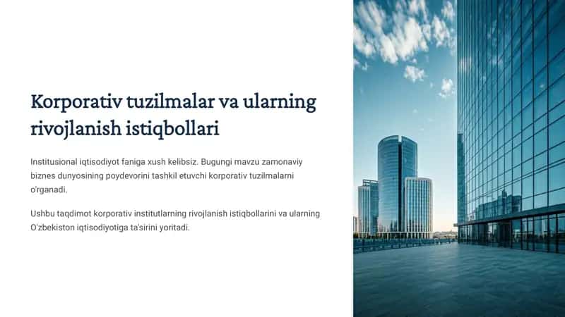 Korporativ Tuzilmalar va Ular ning Rivojlanish Istiqbollari 1