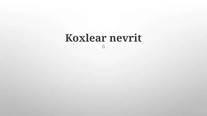 Koxlear nevrit 1