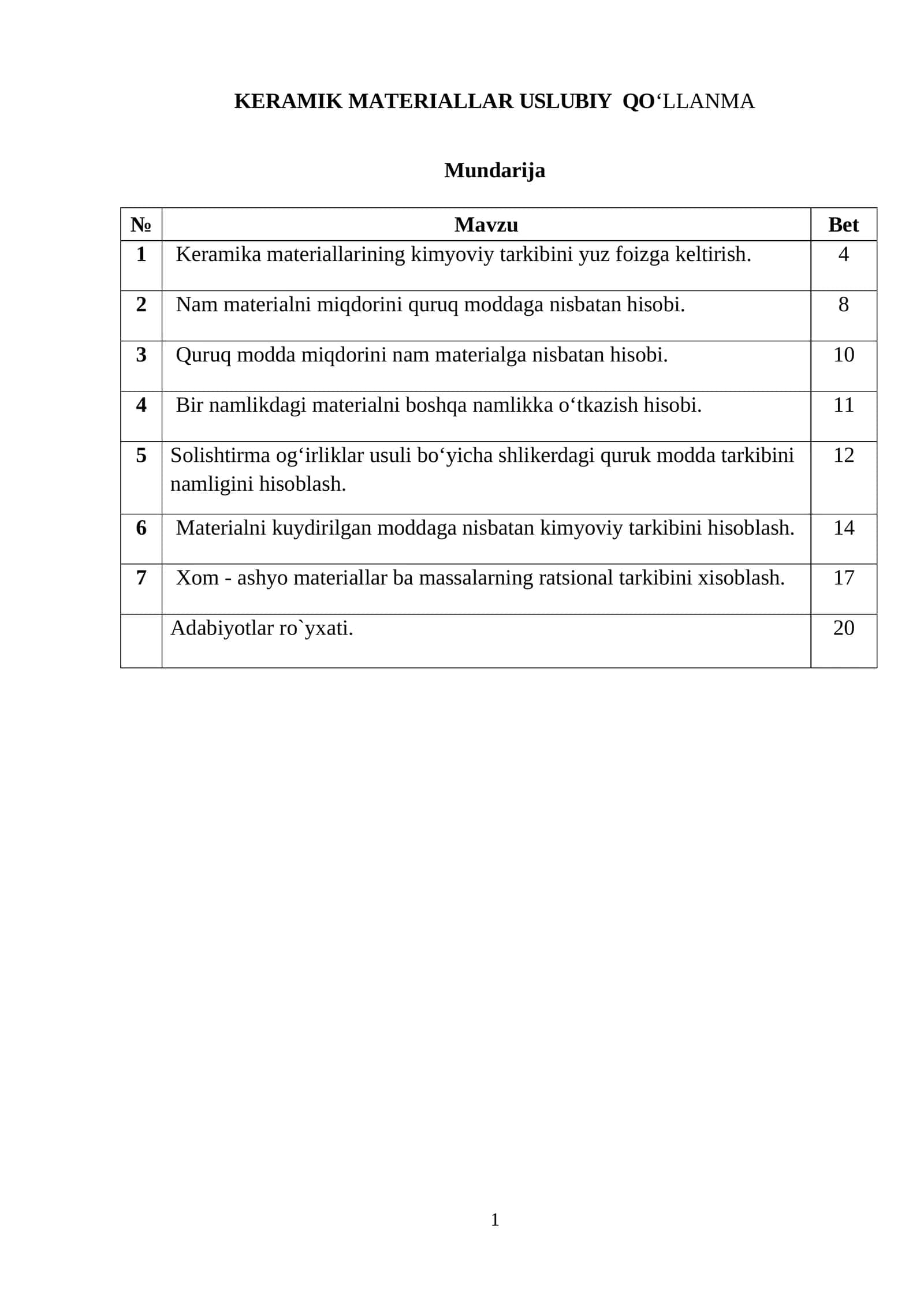 KERAMIK MATERIALLAR USLUBIY QO‘LLANMA 1
